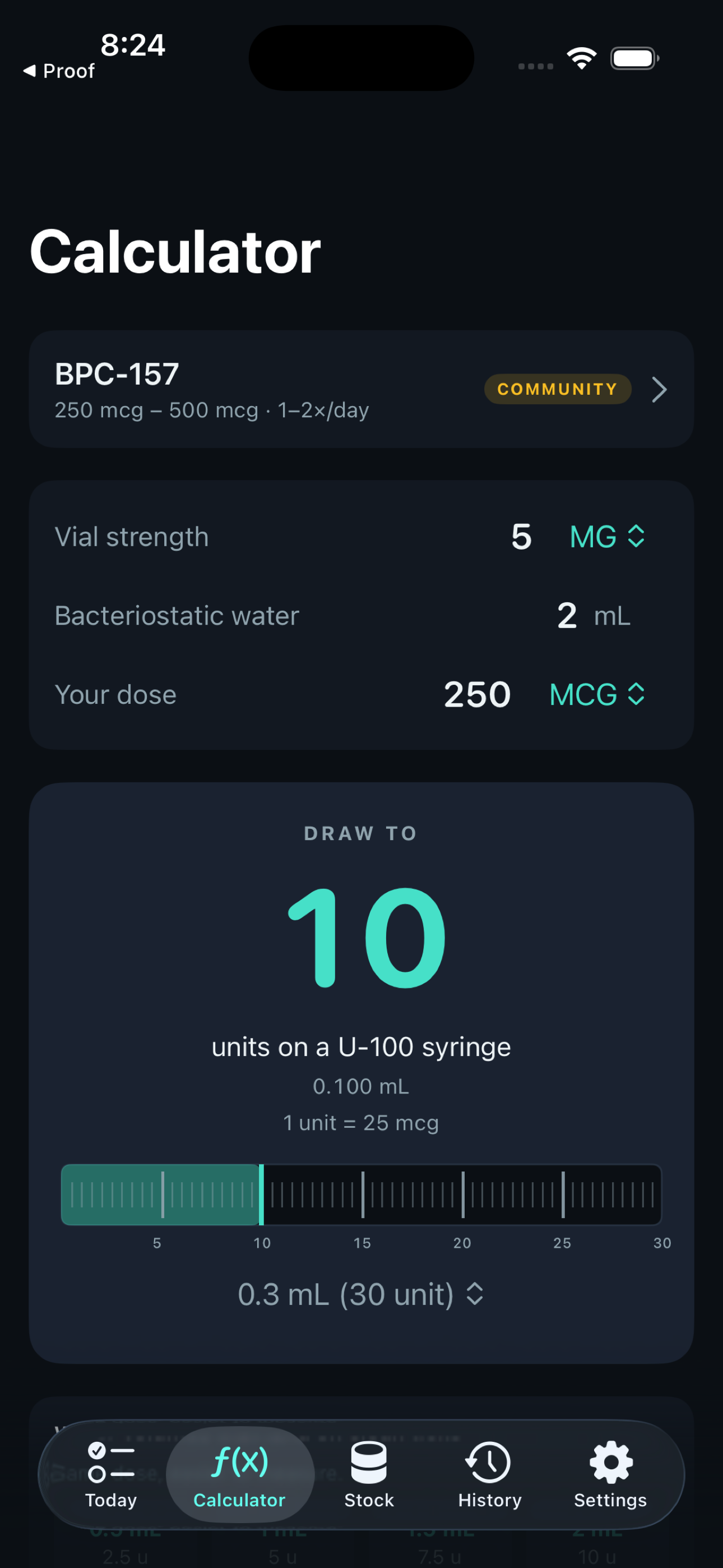 Vial — the reconstitution calculator